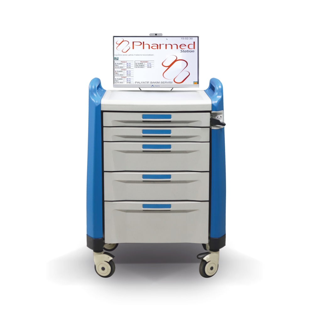 Mobil Serbest Çekmeceli İlaç Araba